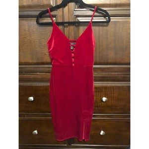 Red velvet dress